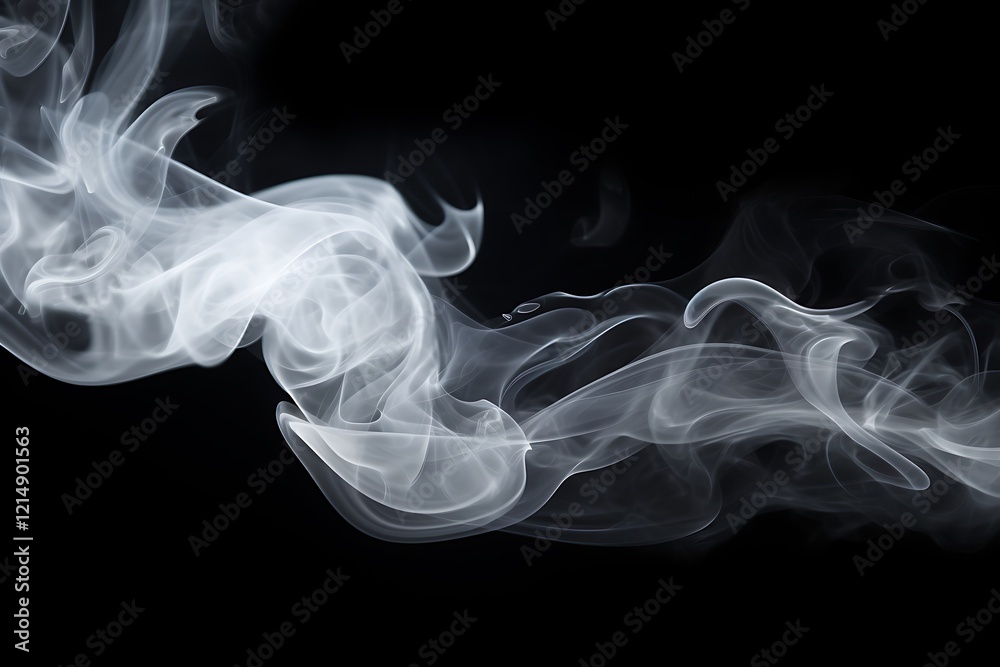 Fototapeta premium White smoke on black background.