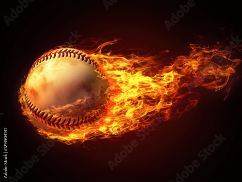 Wallpaper Mural A baseball is on fire and the flames are surrounding it Torontodigital.ca