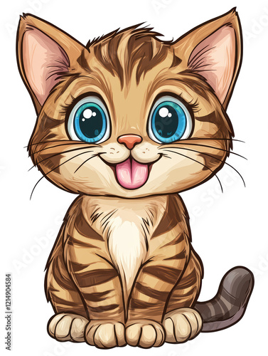 Isolated Cartoon Kitten