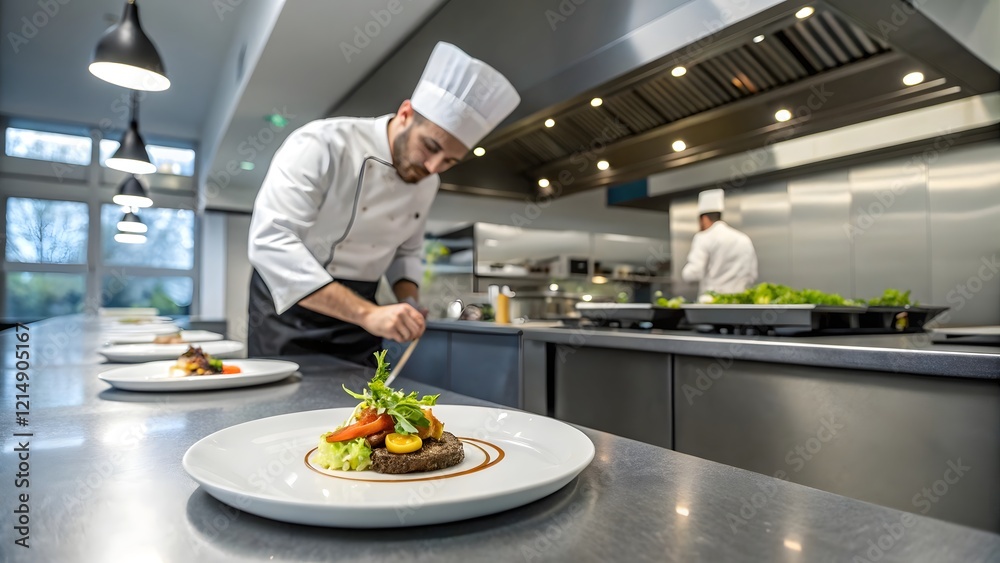 Gourmet Food Plating Chef Preparing Dish Restaurant Kitchen Culinary Arts Gourmet Food Plating Chef Preparing Dish Restaurant Kitchen Culinary Arts