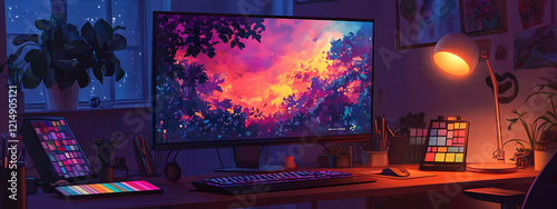 Creative Night Workspace