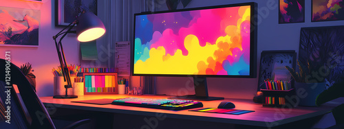 Creative Night Workspace