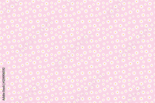 seamless white daisy pattern on pink background
