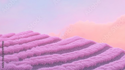 Serene Cherry Blossoms Blanketing Terraced Hills under Pastel Sky - Ultra-Detailed Cinematic Scene