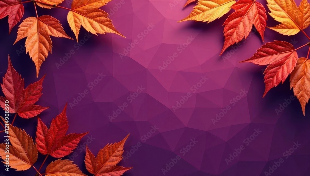 Dried orange metallic leaves, violet backdrop Geometric, autumnal design , image, orange, geometric Dried orange metallic leaves, violet backdrop Geometric, autumnal design , image, orange, geometric