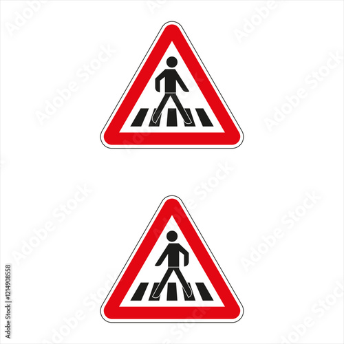 Pedestrian crossing traffic sign indicating crosswalk, promoting road safety and awareness for drivers