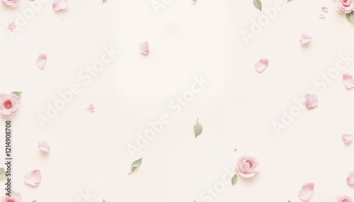 Spring background in colorful paper style, A watercolor painting of flowers with text space, flower abstract  background