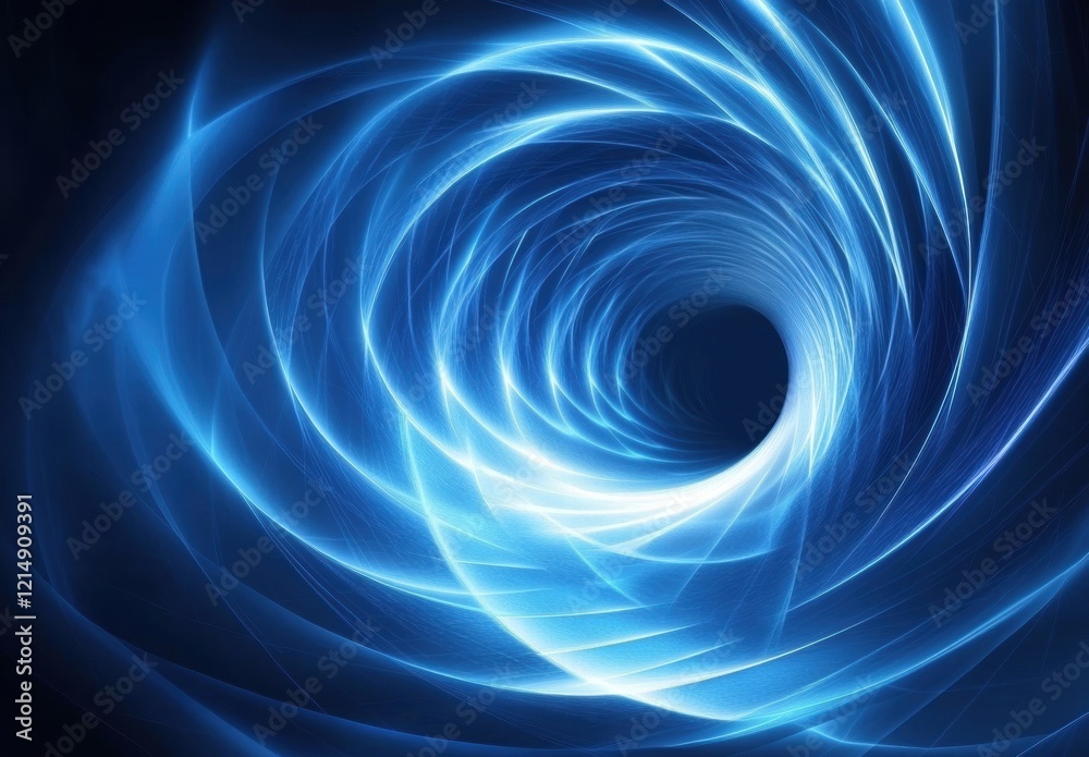 A spiral blue light with a hole in the middle