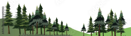 Abstract Vector art of a pine trees forest, Design for background.