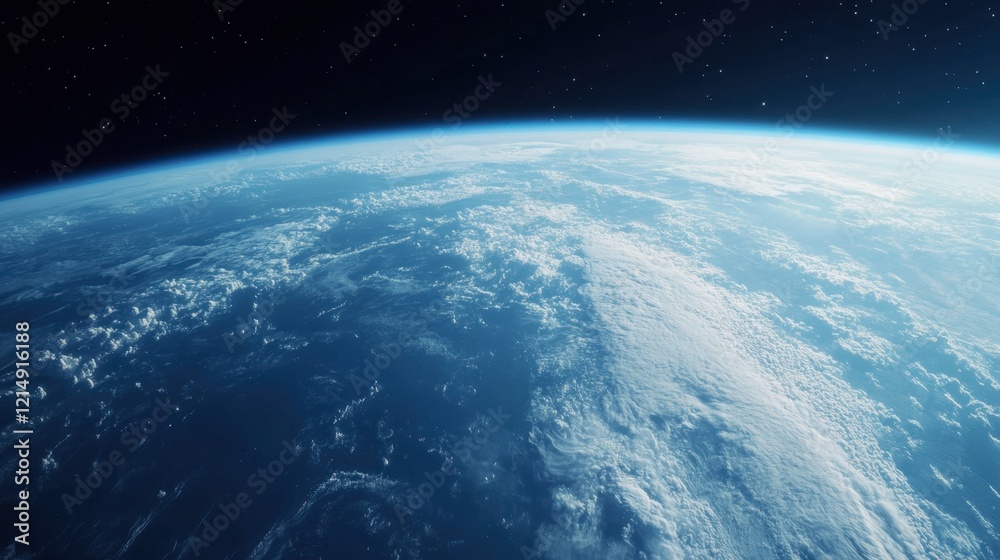 Fototapeta premium Stunning Earth View from Space Capturing Oceans and Clouds