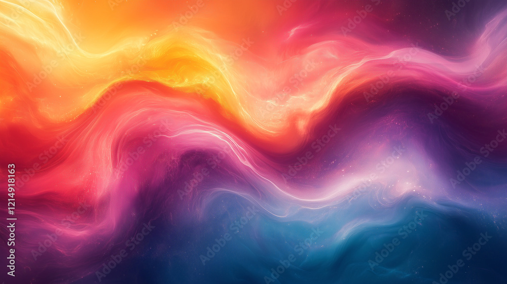 Obraz premium Vibrant swirls of color blend seamlessly, creating mesmerizing abstract background