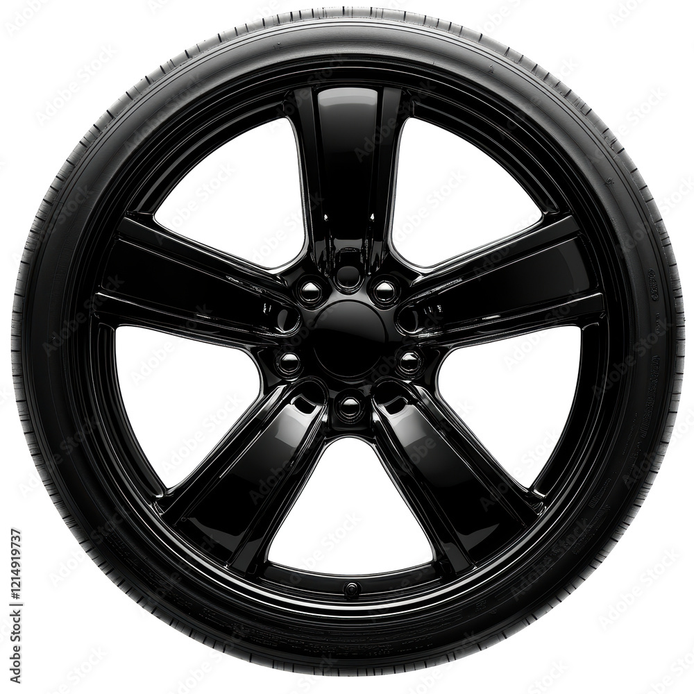 Obraz premium Isolated Black Car Wheel