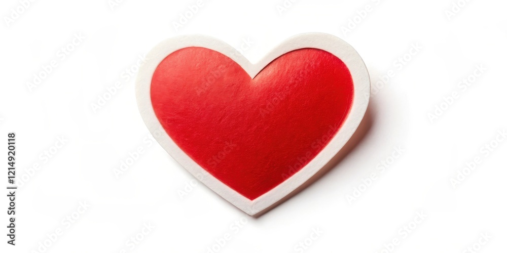 A small red heart shape sticker isolated on a white background, with a subtle gradient effect to give it a soft and romantic appearance , romantic gift, Valentine's Day decoration A small red heart shape sticker isolated on a white background, with a subtle gradient effect to give it a soft and romantic appearance , romantic gift, Valentine's Day decoration