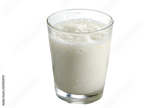 Obraz na płótnie Airan or kefir drink, fermented milk drink, fermented probiotics on a white background. Ayran is a popular refreshing Middle Eastern beverage made with yogurt, water and salt. w salonie