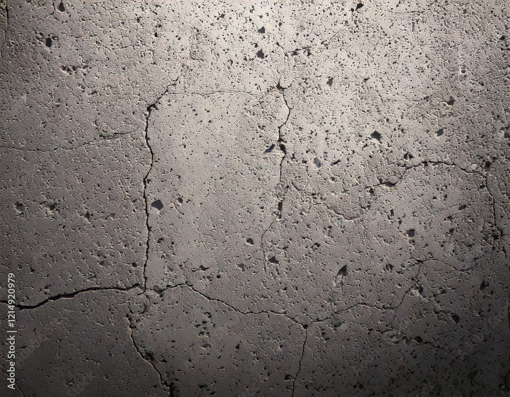 Obraz premium Urban grit weathered concrete surface with cracks and staining for modern industrial themes
