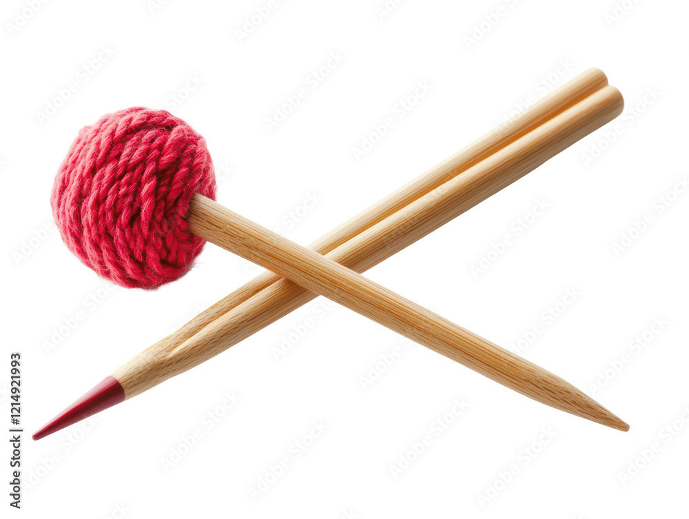 Isolated Red Mallet Drum Sticks Crossed Isolated Red Mallet Drum Sticks Crossed