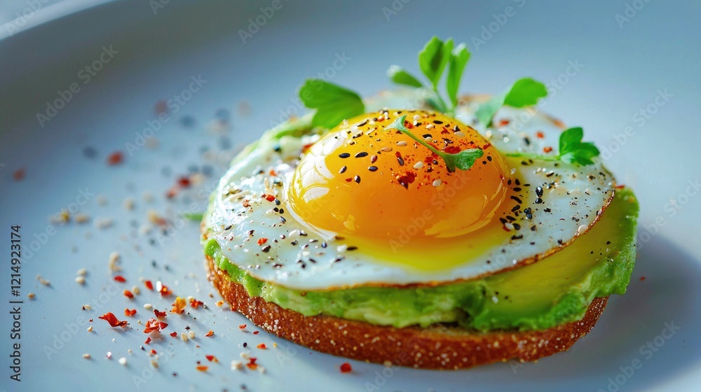 Vibrant Avocado Toast with Pinched Egg Yolk Vibrant Avocado Toast with Pinched Egg Yolk