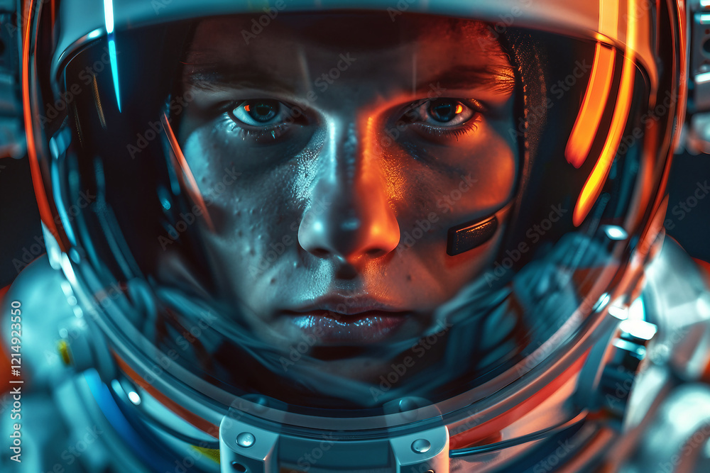 Astronaut in a spacesuit made generative AI technology Astronaut in a spacesuit made generative AI technology