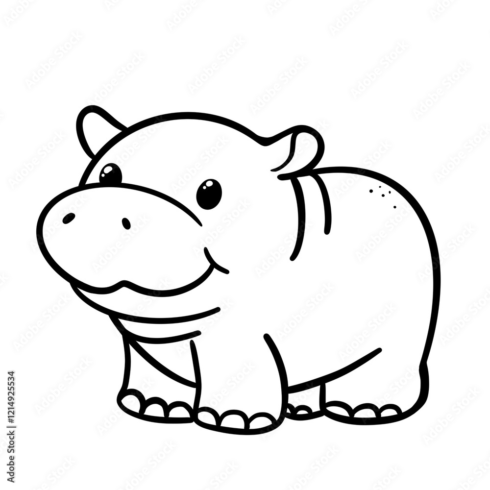 Obraz premium Cute hippopotamus