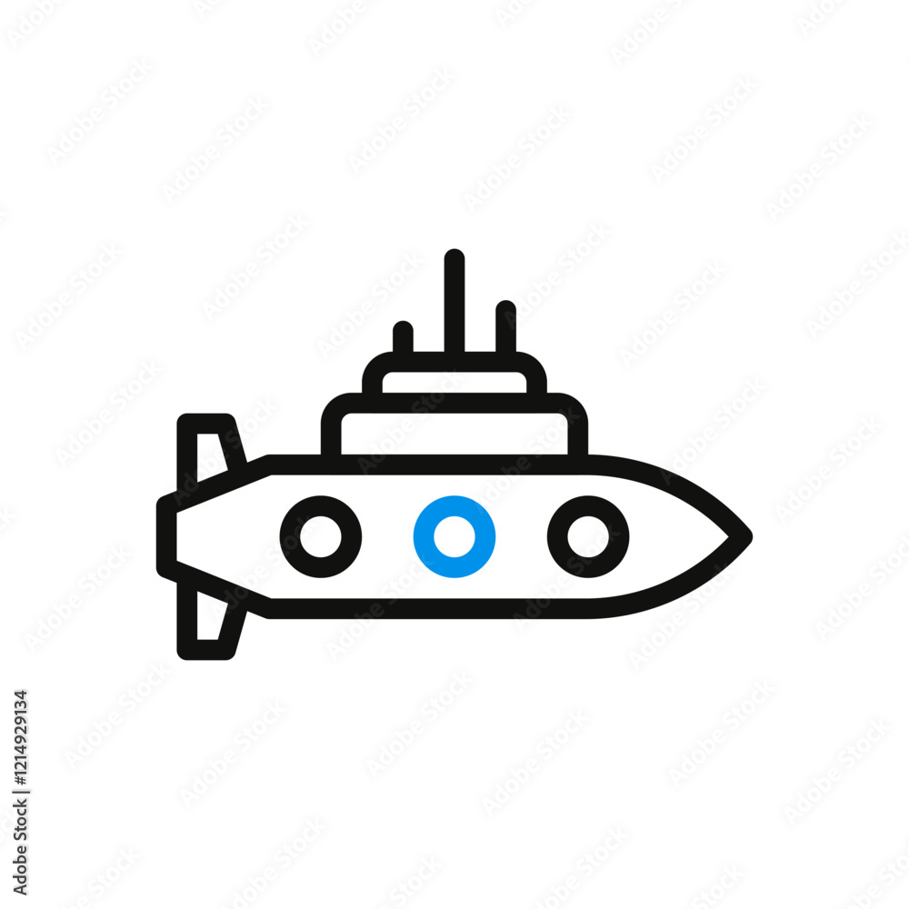 Submarine Icon Design, Underwater Vessel Submarine Icon Design, Underwater Vessel