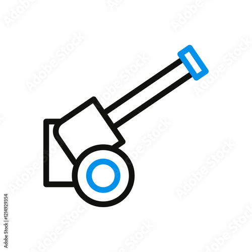 Cannon Icon Illustration, War Weapon Design