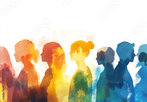 silhouette people on white background illustration