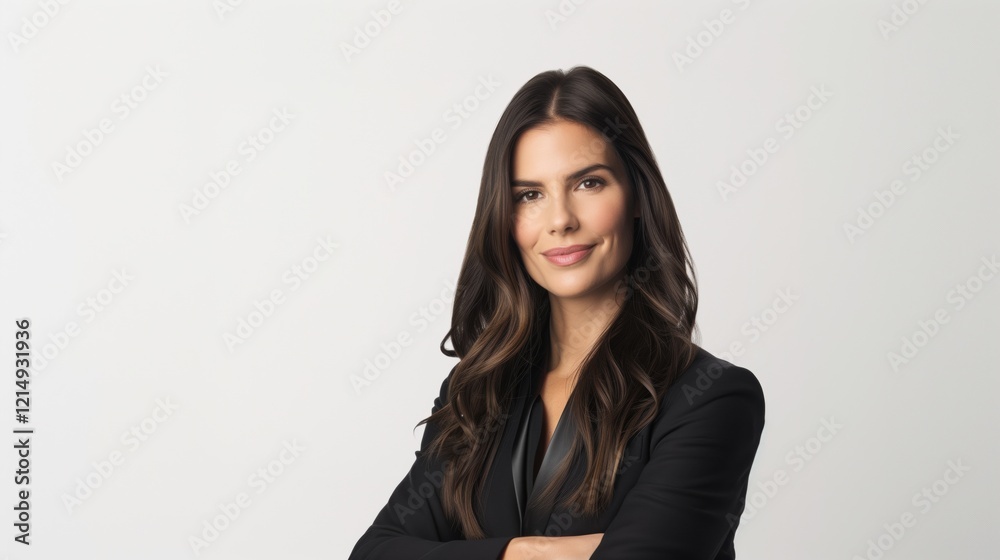 Portrait of a successful confident female business woman isolated against a white background Portrait of a successful confident female business woman isolated against a white background