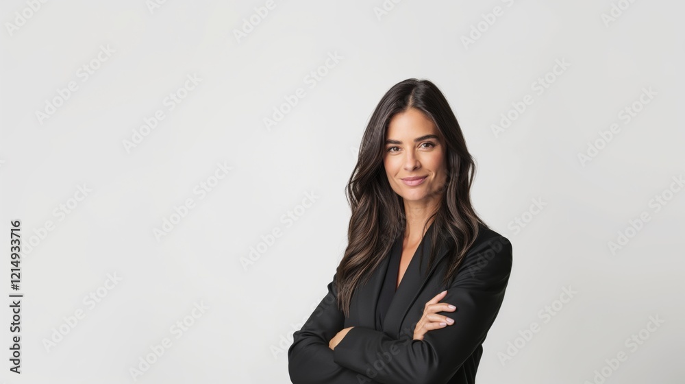 Portrait of a successful confident female business woman isolated against a white background Portrait of a successful confident female business woman isolated against a white background