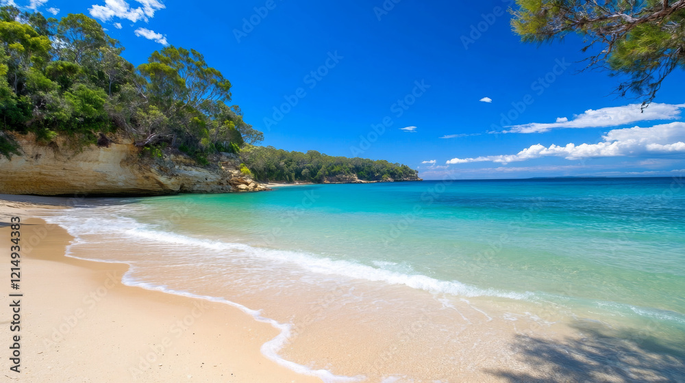 tranquil beach cove in secluded location with clear blue water, soft sand, and lush greenery. serene atmosphere invites relaxation and enjoyment of nature beauty tranquil beach cove in secluded location with clear blue water, soft sand, and lush greenery. serene atmosphere invites relaxation and enjoyment of nature beauty