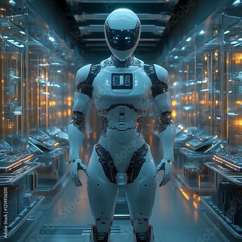 Wallpaper Mural Futuristic female robot in a high-tech facility. Torontodigital.ca