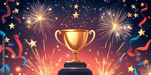 Trophy Celebration with Fireworks