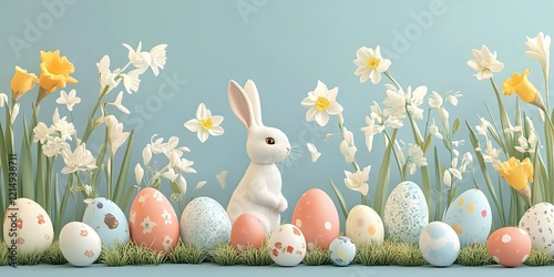 Easter Eggs and Spring Flowers