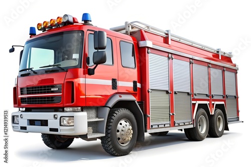 fire fitter vehicle    on white background 
