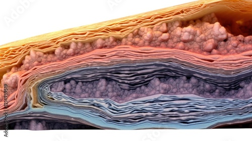 Detailed view of arterial cross-sections under a microscope highlighting lumen, tunica layers, and structural integrity.