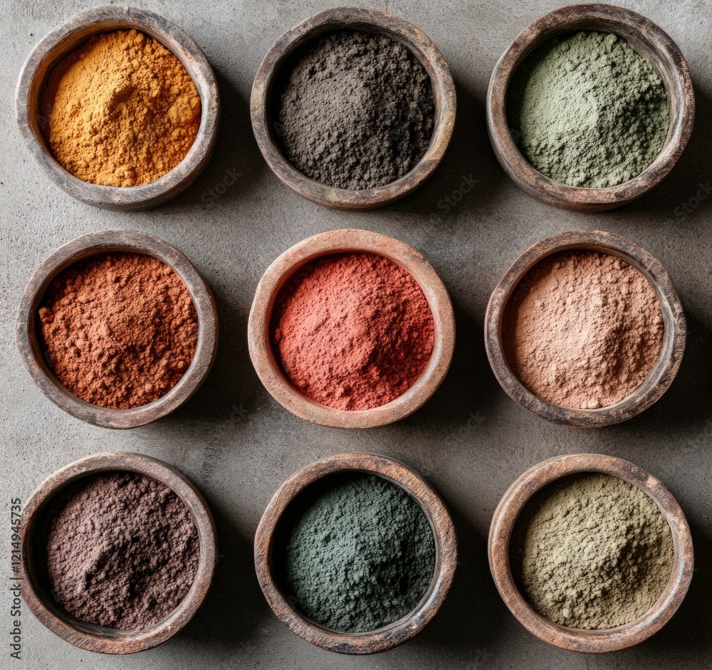 Natural ingredients displayed in wooden bowls. Earthy tones and textures, perfect for eco-friendly skincare, wellness projects, or sustainable beauty concepts. Organic and versatile Natural ingredients displayed in wooden bowls. Earthy tones and textures, perfect for eco-friendly skincare, wellness projects, or sustainable beauty concepts. Organic and versatile