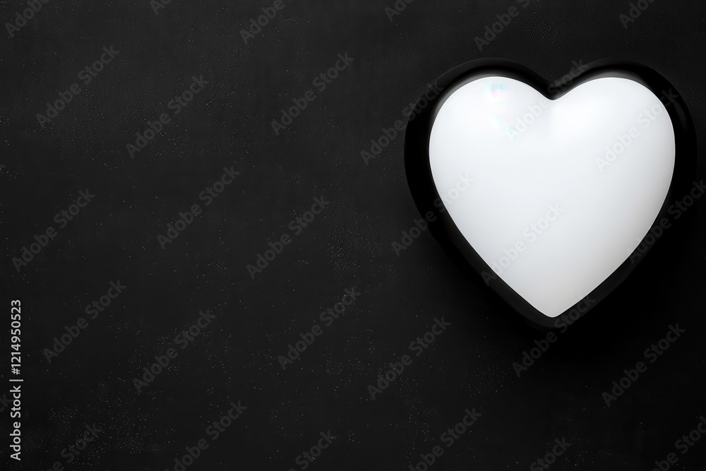 Obraz premium Heart shaped glowing frame on black background, creating minimalist and elegant design Blank background space for text