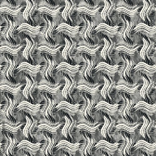 Monochrome Grain Basket Weave Check Pattern