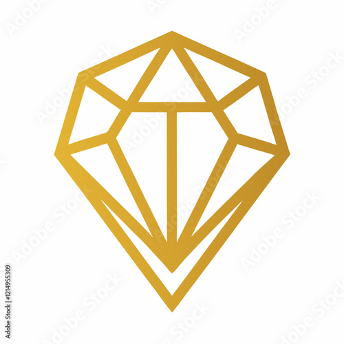 Luxury Jewelry Logo: Geometric Gold Stone Design