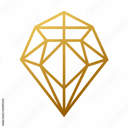 Luxury Jewelry Logo: Geometric Gold Stone Design