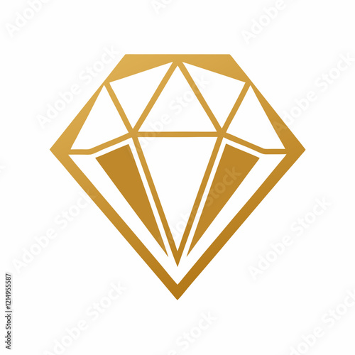 Luxury Jewelry Logo: Geometric Gold Stone Design