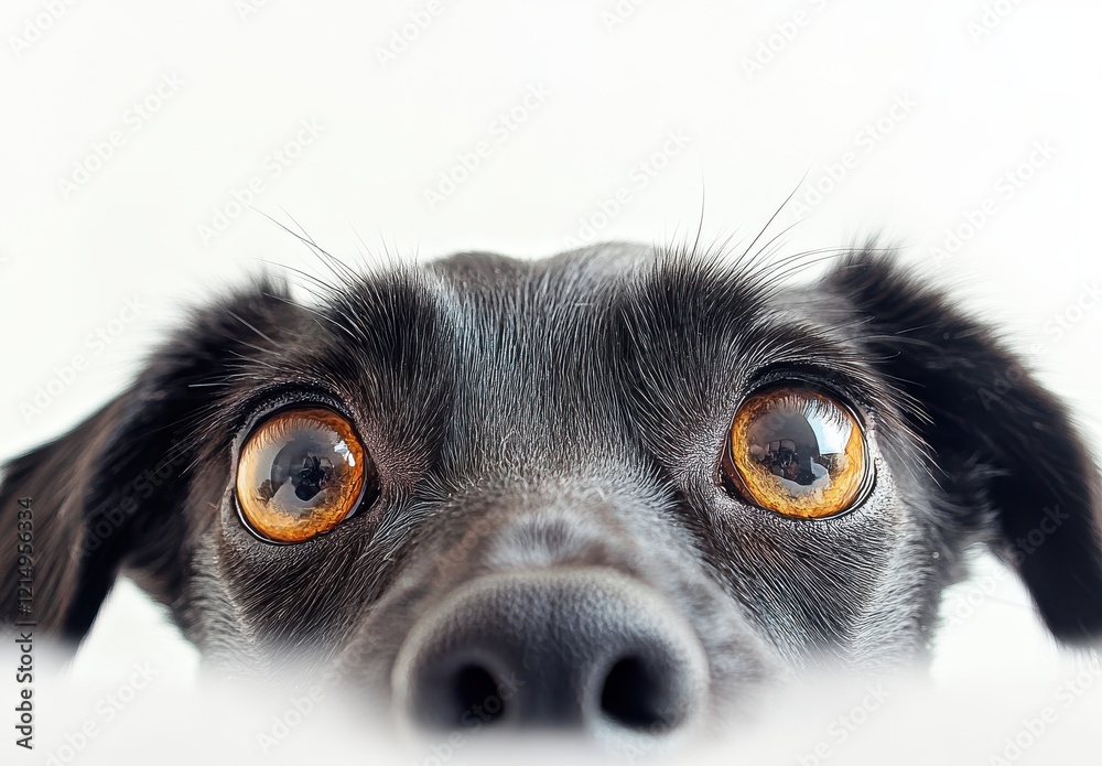 Close-Up Portrait of Curious Dog with Big Brown Eyes Looking Upward Against a Soft Light Background Capturing Emotion and Innocence in Pet Photography Close-Up Portrait of Curious Dog with Big Brown Eyes Looking Upward Against a Soft Light Background Capturing Emotion and Innocence in Pet Photography