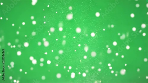 Falling Snow on Green Screen Background 4K. Isolated Snowfall and Snowflakes on a Green Screen. Chroma Key Green Screen Alpha Channel Background. Motion Graphic Video Animation