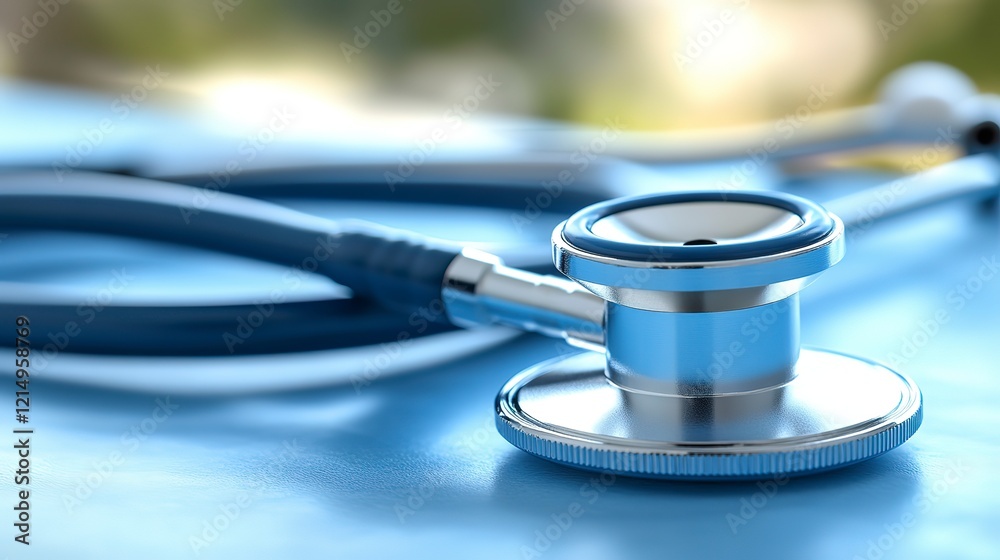 Stethoscope resting on a table in a medical environment during a quiet moment of patient care Stethoscope resting on a table in a medical environment during a quiet moment of patient care