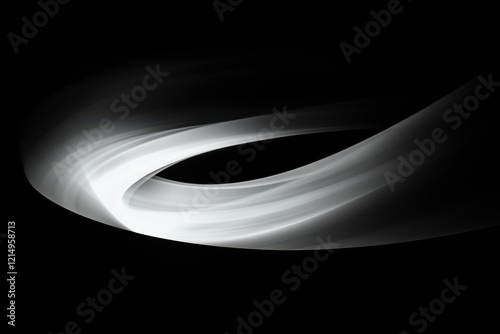 Abstract Light Wave on Black Background Creating a Smooth and Elegant Flowing Design with a Sense of Depth and Motion for Modern Art or Technology Themes
