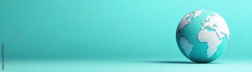 A minimalist globe illustration on a teal background, emphasizing the Earth's continents with a modern design. A minimalist globe illustration on a teal background, emphasizing the Earth's continents with a modern design.