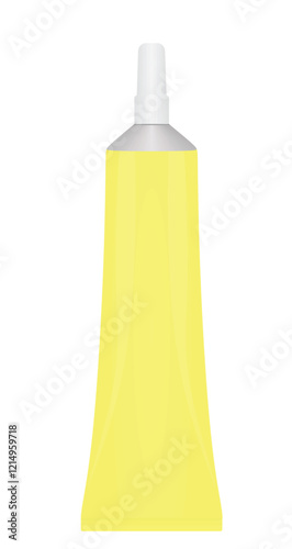 Yellow  glue bottle pack. vector
