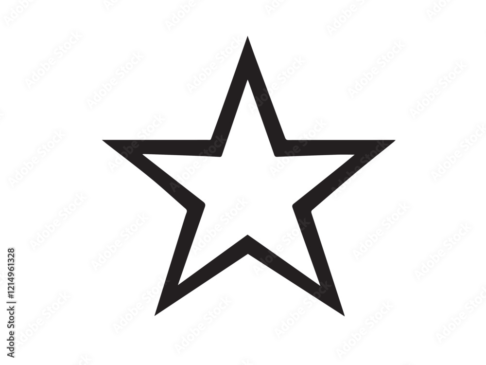 Black star silhouette isolated on white background. Star icon logo. Star vector silhouette. Star icon symbol.