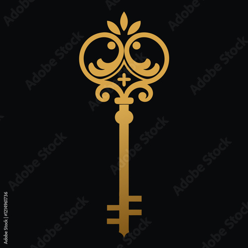 Vintage Key Logo Design for Luxury Hospitality Brands