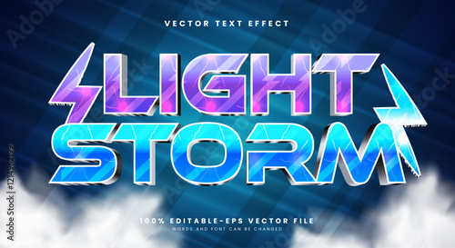 Light Storm editable text effect Template Suitable for electric text style theme