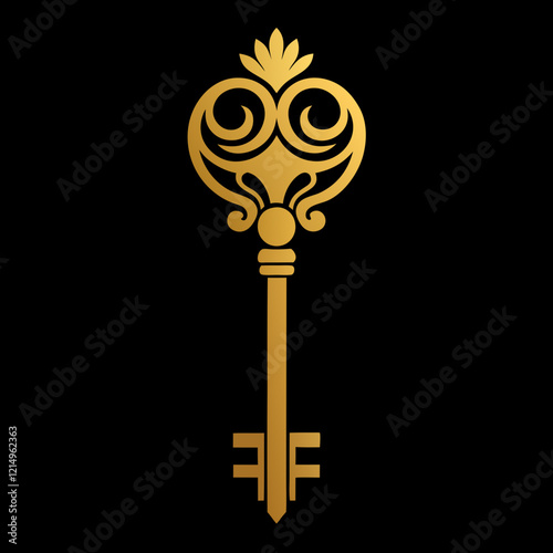 Vintage Key Logo Design for Luxury Hospitality Brands